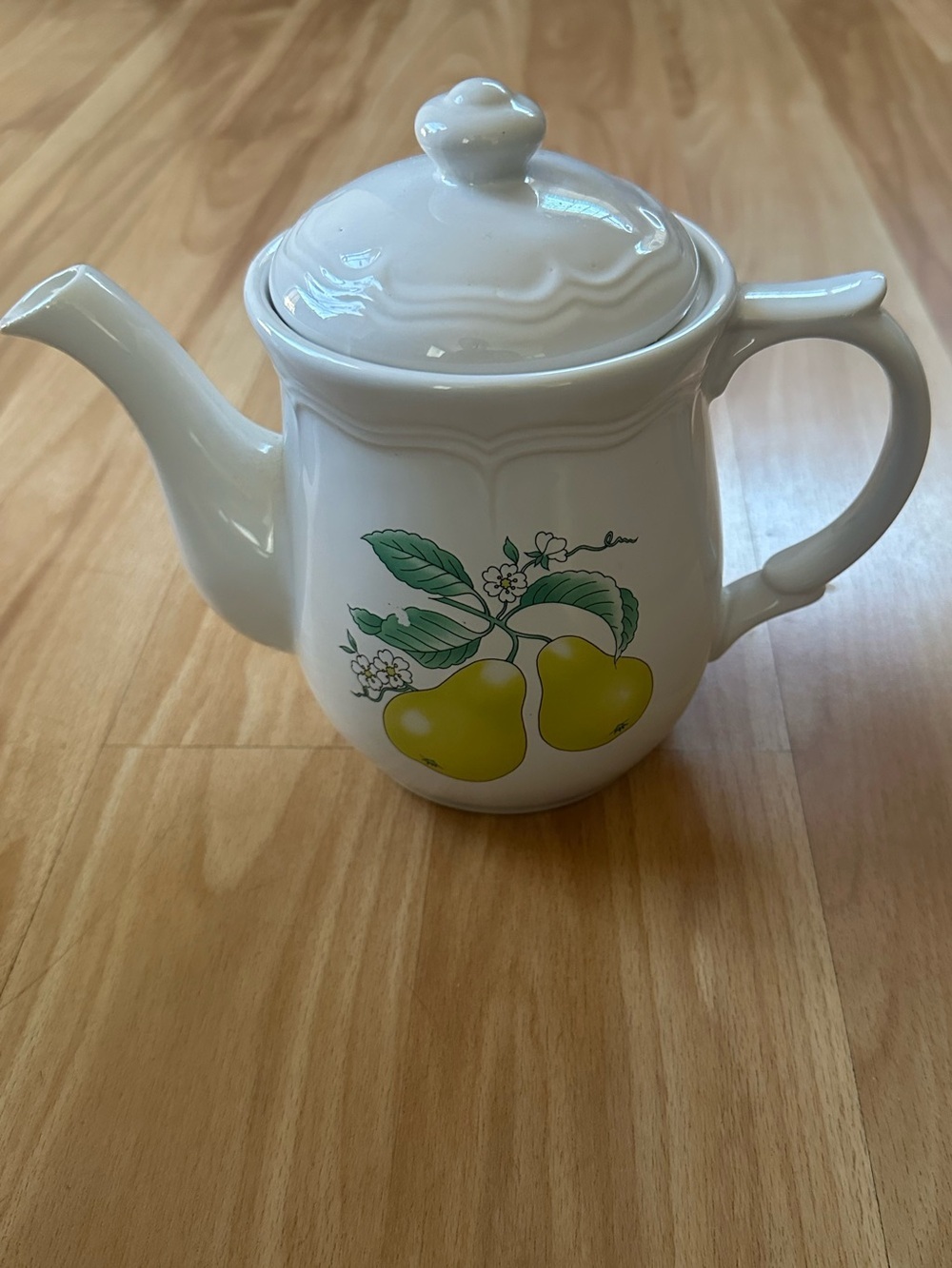 Vintage Porcelain Teapot with Pear Design